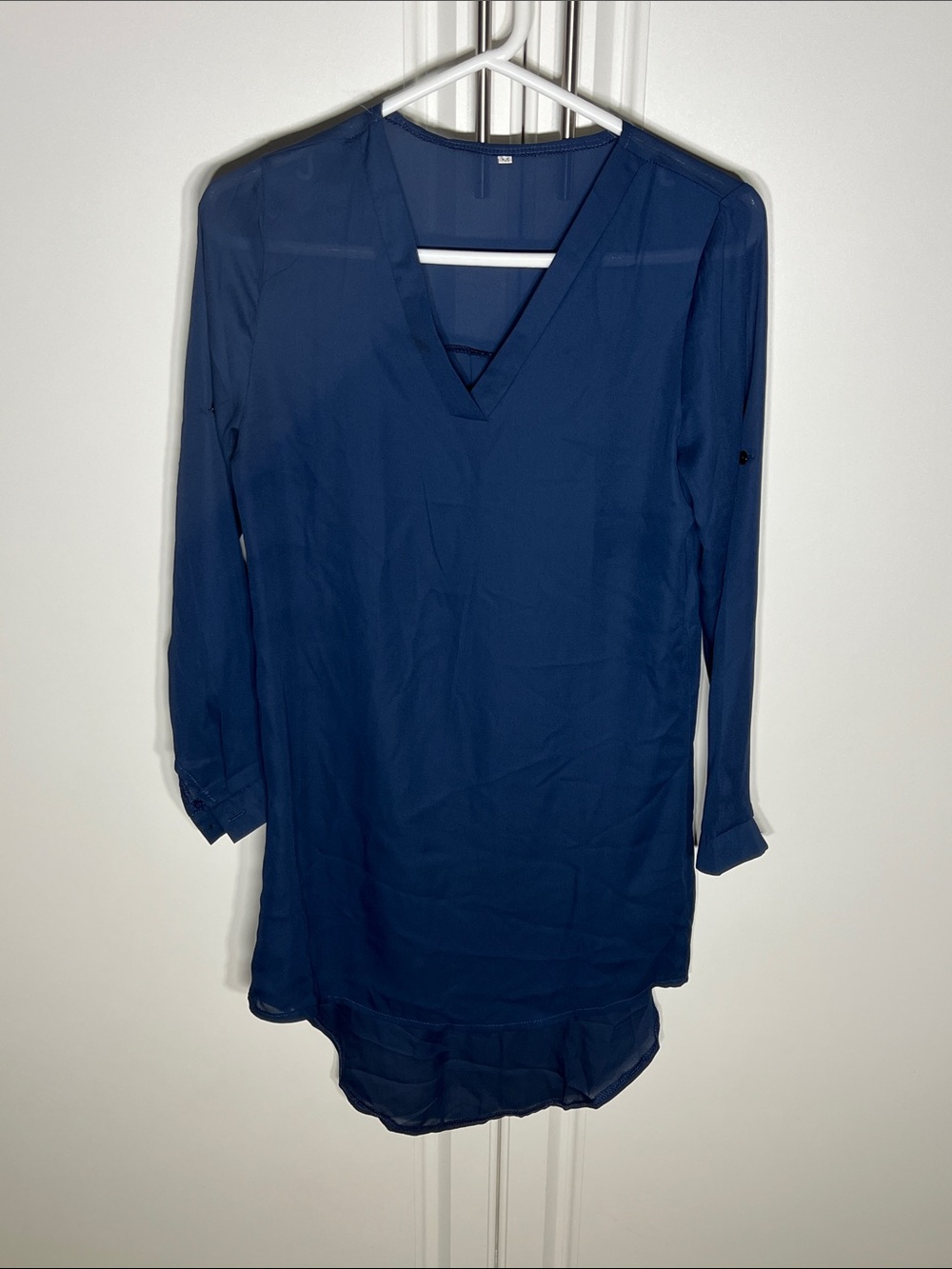 Women's Navy V-Neck Tunic Dress